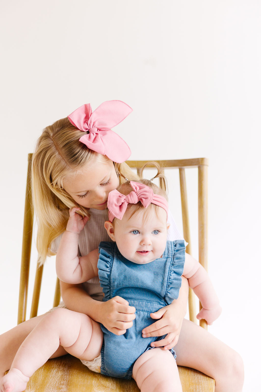 Blue Solid Baby Bow Turban