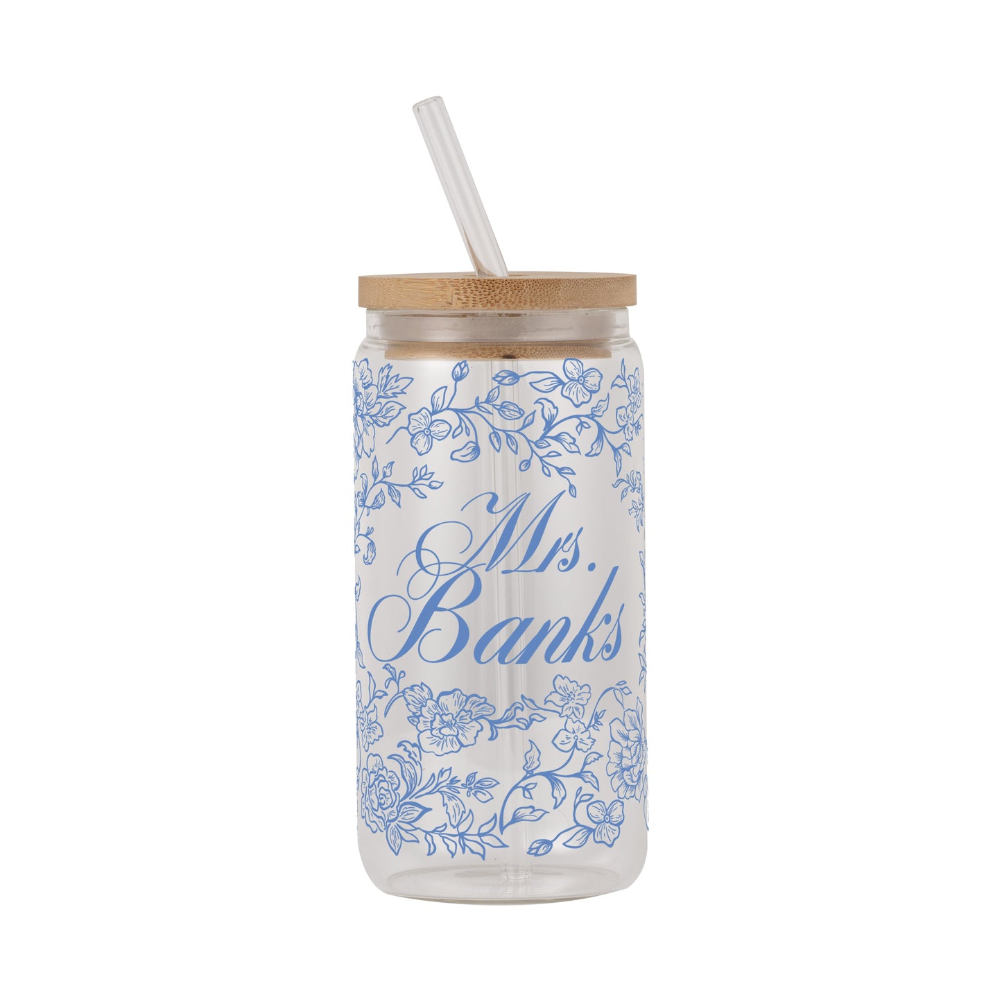 Mrs Chinoiserie Bridal Cup With Lid & Straw Non Personalized or Personalized