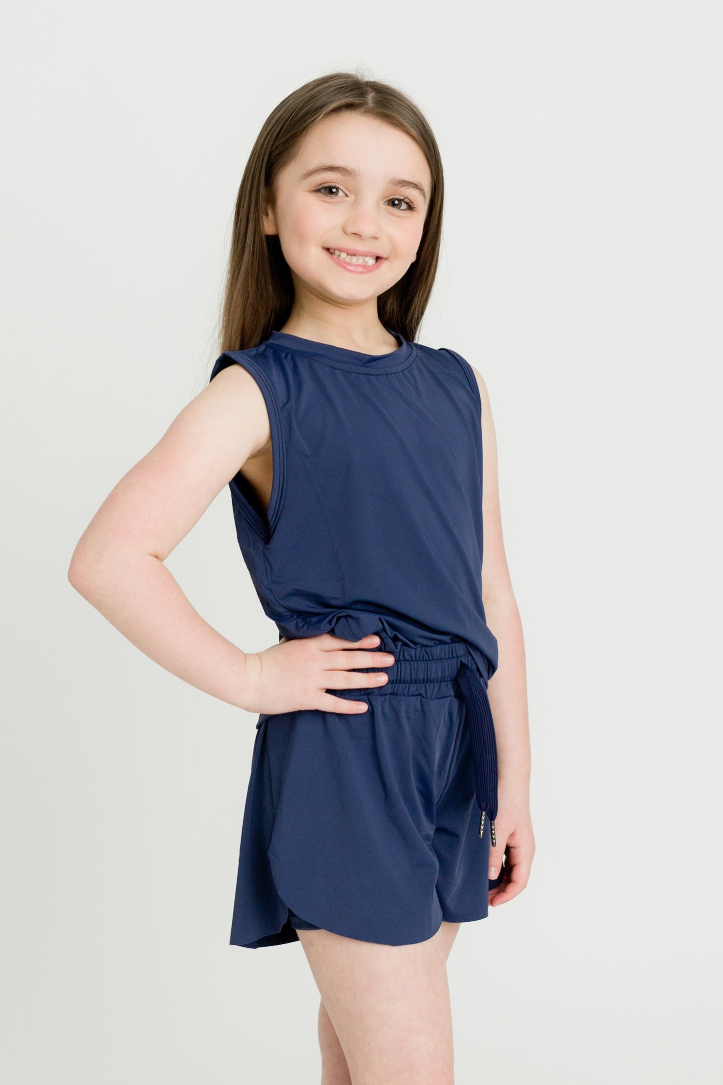 YOUTH Navy Blue High Low Tank
