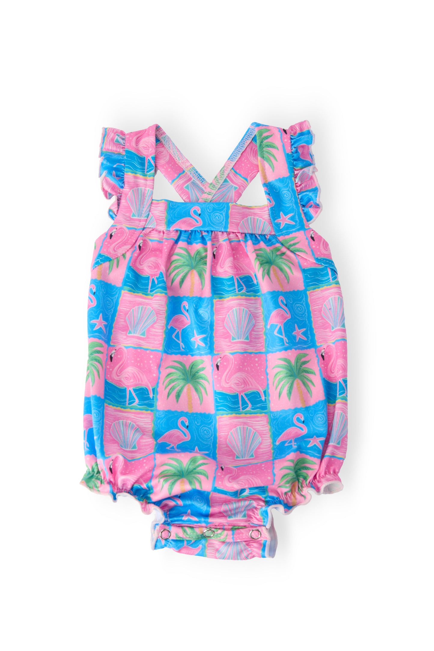 Flock Star Ruffle Cross Back Romper