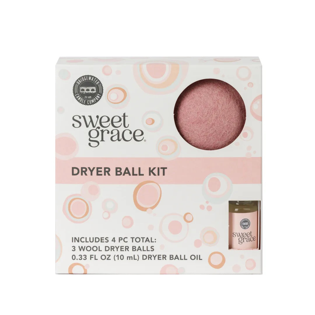 Sweet Grace Laundry Dryer Ball Kit – Wool Dryer Balls with Sweet Grace Fragrance Oil