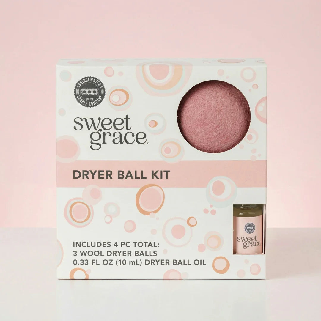 Sweet Grace Laundry Dryer Ball Kit – Wool Dryer Balls with Sweet Grace Fragrance Oil